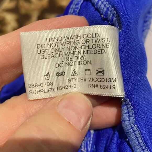 Liz Claiborne Womens Size 8 Royal Blue One Piece Ruched Front Swimsuit - Picture 5 of 6